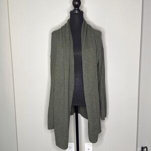 GAP Women's Knit Oversize Open Front Cardigan in Olive Green Size XL